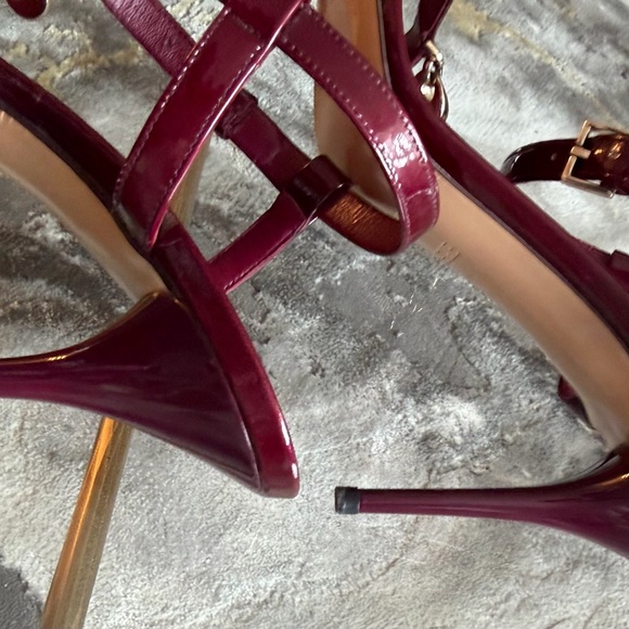 Gucci Sand Pelle S Cuoio Vernice Soft Metal Red Cherry horsebit heel sandal 9.5B - Picture 12 of 13